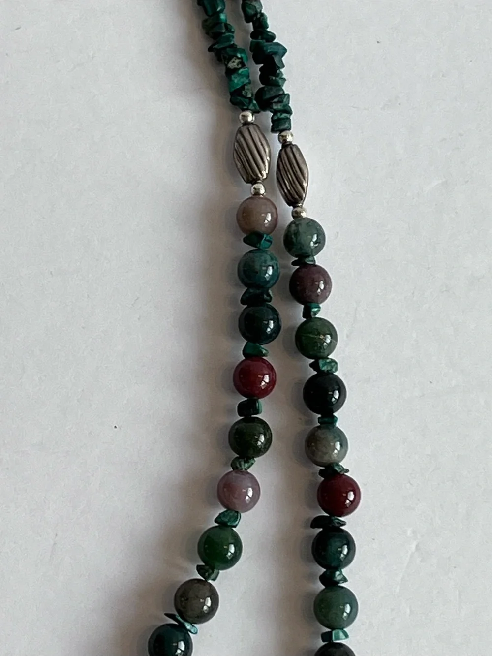 Green Stone Chunky Statement Necklace Vintage Estate Sale Jewelry